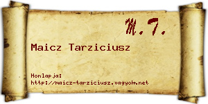 Maicz Tarziciusz névjegykártya